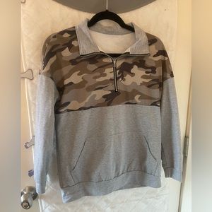 Size small, half camo, half gray